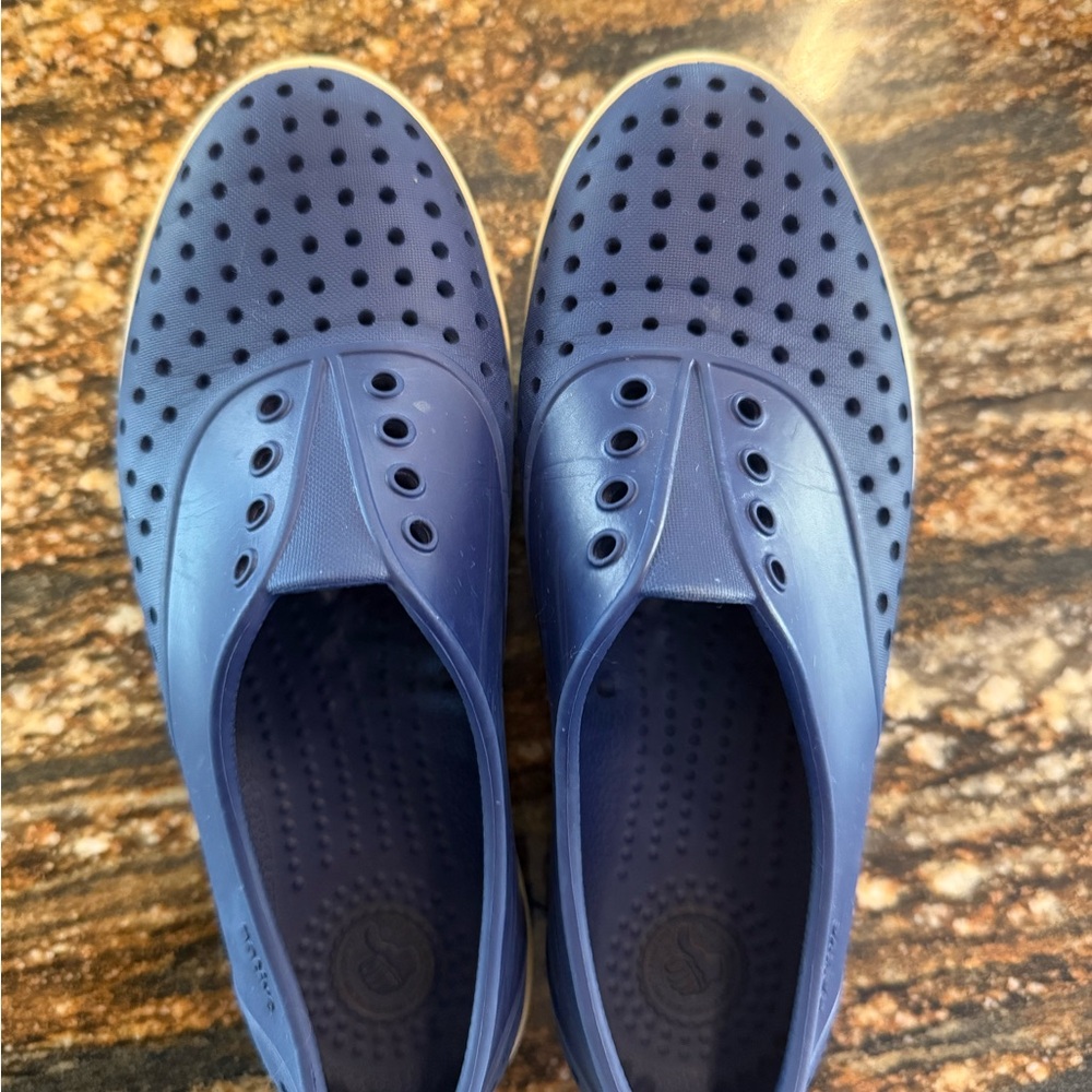 Native Women's Navy Perforated Loafers